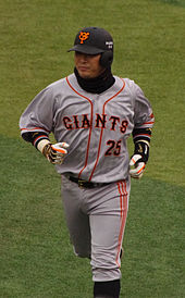 Shuichi Murata collected both of the Yomiuri Giants' RBIs in Game 5, including the game-tying RBI in the ninth inning. Shuichi Murata on March 24, 2012.jpg