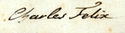 Firma de Charles Felix