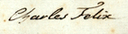 Signature of Charles Felix, Duke of Genoa future King of Sardinia.png