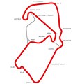 New Grand Prix Circuit: Length: 5.9 km. Also known as the 'Arena Layout' Takes over as the primary circuit from 2010. Used for the British Grand Prix and MotoGP from 2010 onwards.