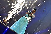 Sofi Marinova performing at the Eurovision National Final in Bulgaria at National Palace of Culture, Sofia.