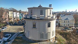 The Round House in 2015 seen facing east towards Boston Somerville Round House December 2015.jpg