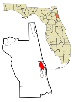 Localização no condado de St. Johns e no estado americano da Flórida