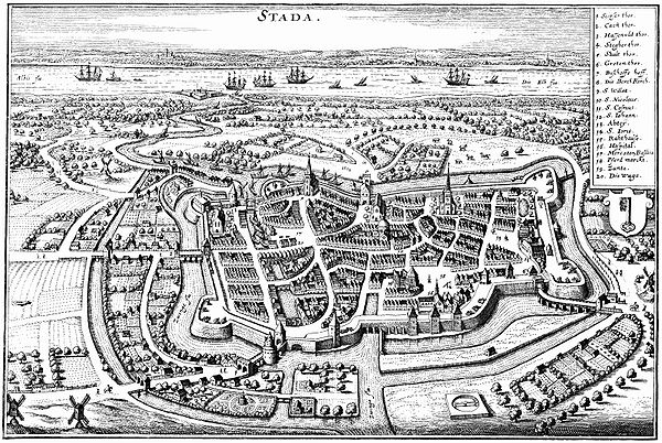 Stade in 1640 (drawing by Matthäus Merian)