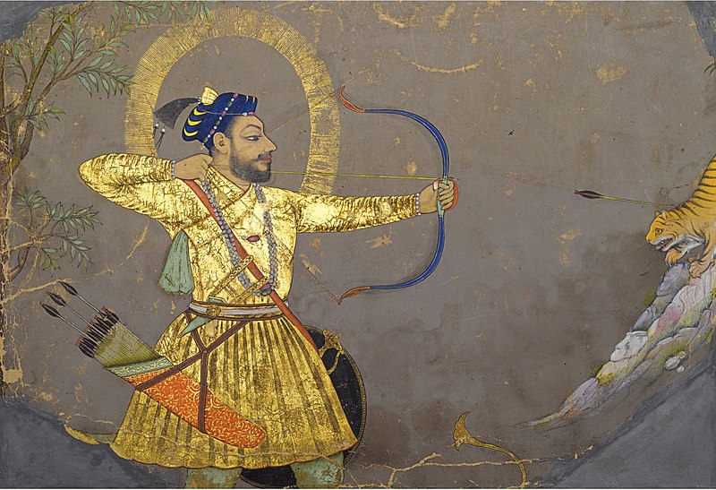 File:Sultan Ali Adil II Shah of Bijapur, hunting tiger, India, Deccan, Bijapur, ca 1660.jpg