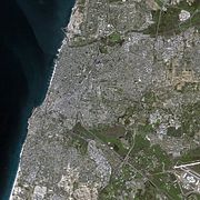 Tel Aviv vu par le satellite Spot.
