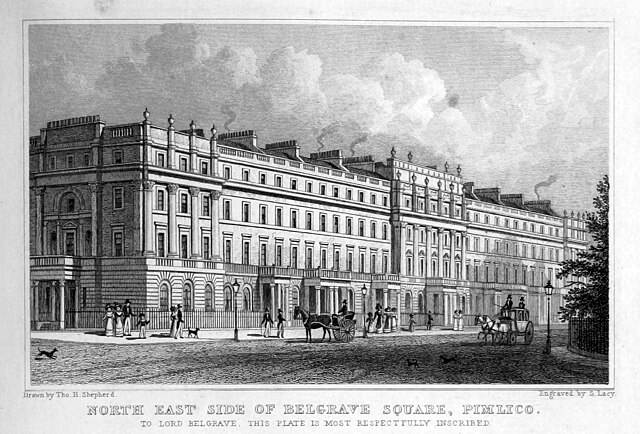 Belgrave Square in the late 1820s, shortly after construction