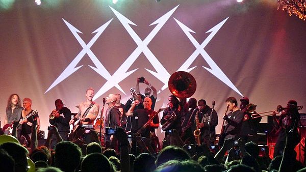 The Soul Rebels playing with Metallica at the Fillmore West in December 2011