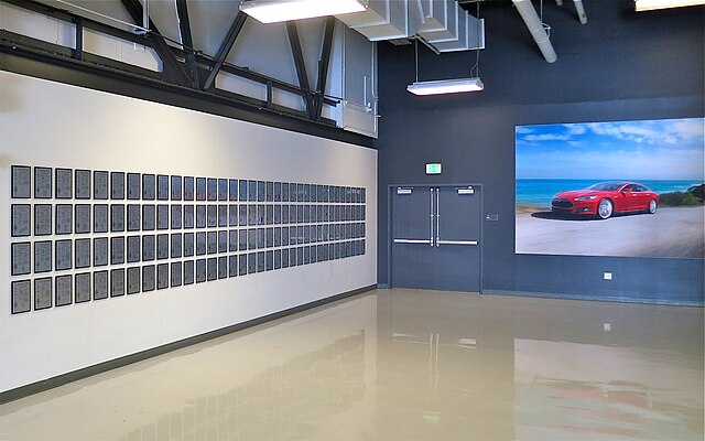 Patent wall in Tesla HQ, which was removed to support Open source movement