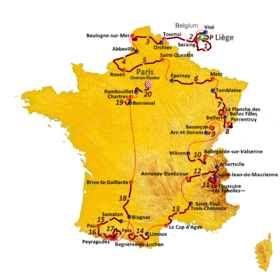 A 99. Tour de France térkép 2012