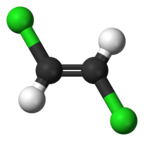 Ball-and-stick model of trans-1,2-dichloroethene