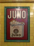 Historische JUNO Werbung im U-Bahnhof Wittenbergplatz in Berlin