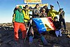 Team of climbers at Africa's highest point