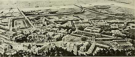 Illustration of University of Pennsylvania campus from a Brief Guide to Philadelphia published in 1918)