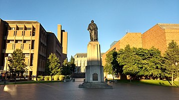 The statue of George Washington greets students entering Red Square University of Washington .jpg