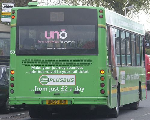 A bus operated by Uno promoting PlusBus. Uno PlusBus bus 153.jpg