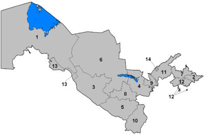 Uzbekistan provinces numbered.png