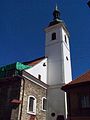 V jirchářích, kostel svatého Michala, pohled na věž