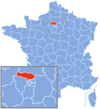 瓦兹河谷省 （瓦勒德瓦兹省） Val-d'Oise在法国的位置