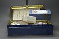 * Nomination First aid kit for motor vehicles from the1950s --Berthold Werner 16:58, 15 January 2024 (UTC)  Support Good quality, but also is has some filaments or so in the background. --Plozessor 05:42, 16 January 2024 (UTC)  Done --Berthold Werner 16:38, 16 January 2024 (UTC) * Promotion