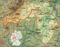 Situation du lac de retenue d'Edersee dans la vallée de l’Eder