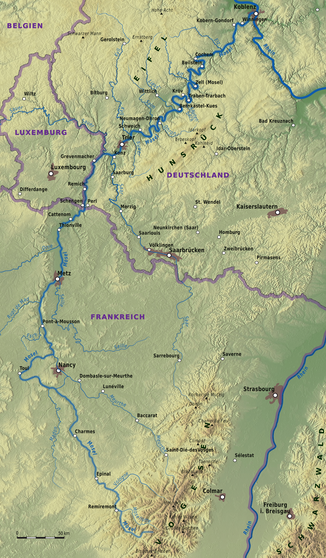 Harta cursului Mosellei (hartă interactivă)