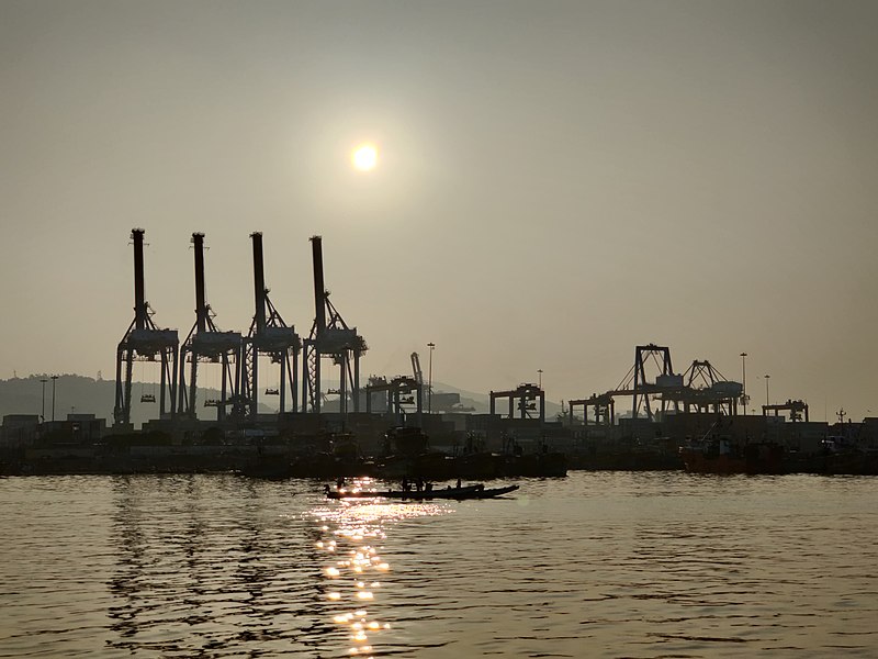 File:Visakhapatnam seaport from Fishing harbour.jpg