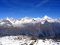 Dent Blanche (4.357 m), Ober Gabelhorn (4.063 m), Zinalrothorn (4.221 m) and Weisshorn (4.505 m)