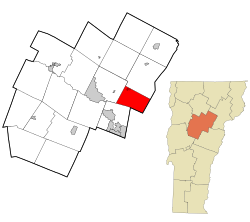 Location in Washington County and the state of Vermont