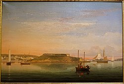 Watch House Titik, oleh Fitz Henry Lane, 1860, minyak pada kanvas - Museum Cape Ann - Gloucester, MA - DSC01193.jpg