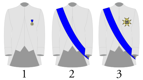 Purtarea însemnelor Institution du Mérite militaire.svg