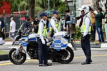 Traffic police on duty in Pusat Bandar Wedding Procession of Abdul Mateen and Anisha Rosnah 12.jpg
