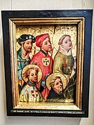 Westfälisch um 1410, Hl. Georg, Antonius der Eremit, Jakobus d. Ä., Gereon und Laurentius.jpg