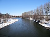 English: Wkra River near Goławice and Śniadówko in winter Polski: Wkra w okolicy Goławic i Siadówka