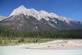 Kicking Horse River at the base of Chancellor Peak