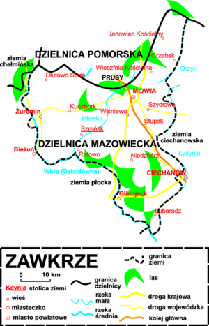 Orientacyjna mapa Zawkrza