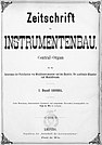 Page de titre du 1er N° de la revue Zeitschrift für Instrumentenbau