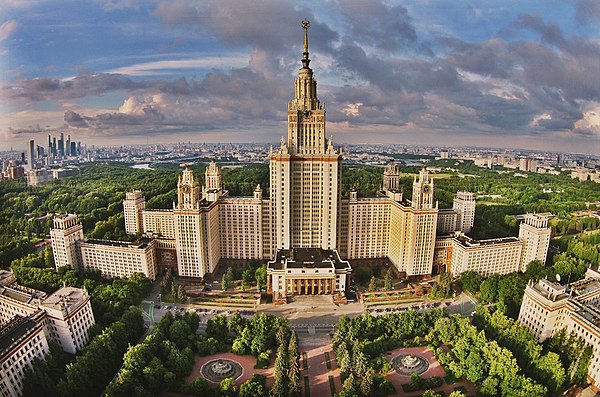 The main building of Moscow State University, one of the Seven Sisters