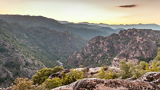 Panorama of Mariovo near the village of Manastir, Macedonia