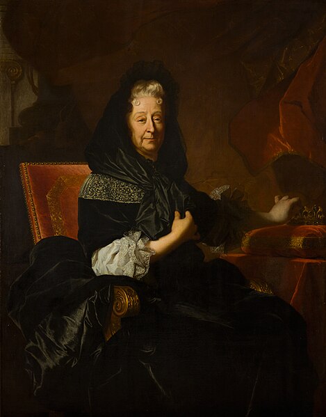 Image: 1705 Portrait of the widowed Marie d'Orléans, Duchess of Nemours by Hyacinthe Rigaud (Lausanne)