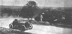 1903 Paris-Madrid race. Henri Rougier driving his Turcat-Méry 45-hp finished 11th overall, and 9th in the heavy car class