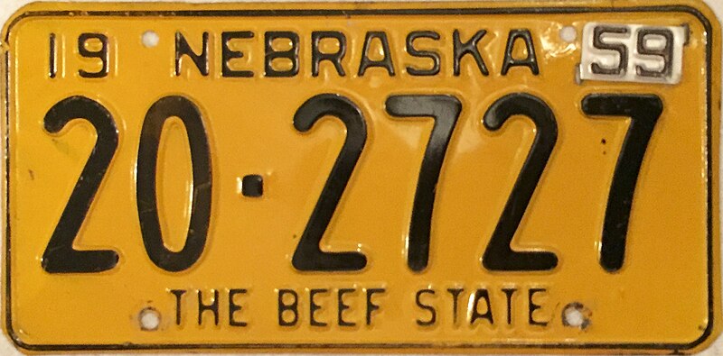 File:1958 Nebraska license plate 20-2727.jpg