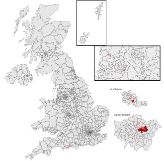 Map showing Respect results by constituency. 2005 UK Election Respect results.svg