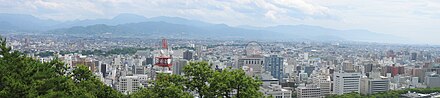 A panoramic view of the city from Matsuyama Castle