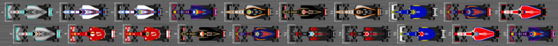 Diagram van de startopstelling voor de Japanse Grand Prix van 2015