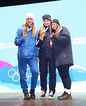 2020-01-11 Biathlon at the 2020 Winter Youth Olympics – Women's Individual – Medal ceremony (Martin Rulsch) 40.jpg
