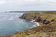 Land's End, the most westerly point in England, in May 2021.