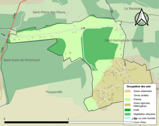 Kolorowa mapa przedstawiająca użytkowanie gruntów.