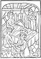 Eerste afbeelding van syfilis (Wenen, 1498); Columbus bemanning verspreidde de SOA in Europa.