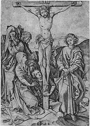 Crucifixion by Schongauer.